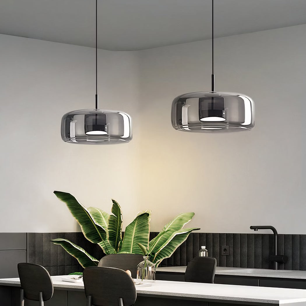 Suspension verre fumé LED