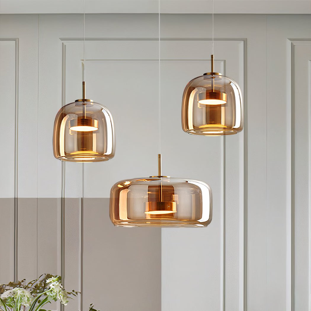 Suspension verre fumé LED