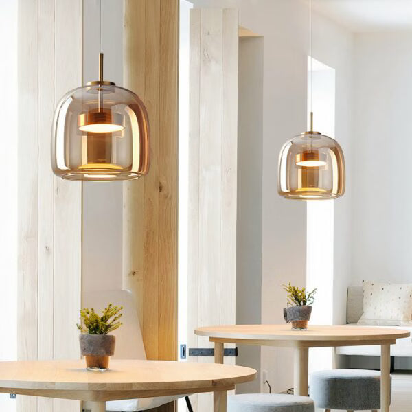Suspension verre fumé LED