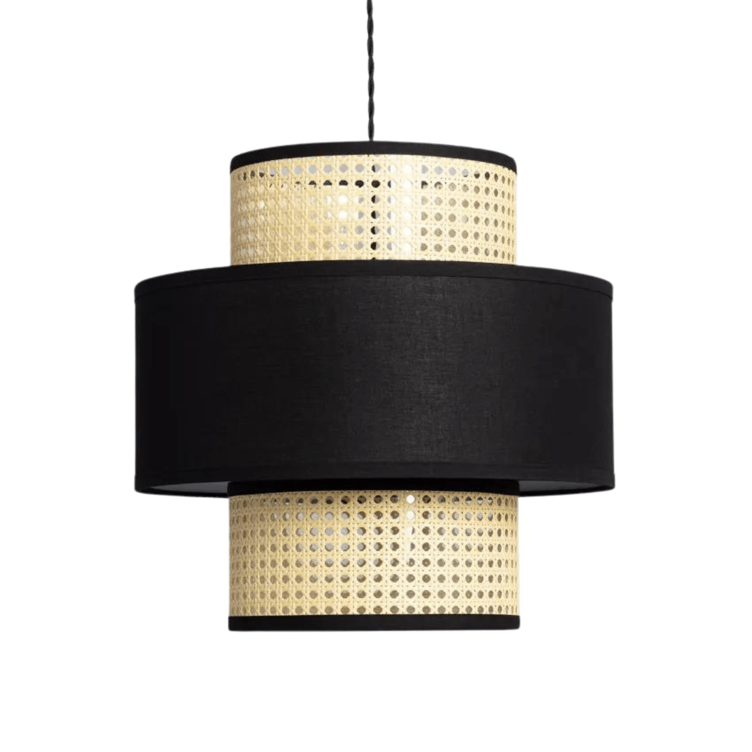Suspension Rotin <br> et Tissu