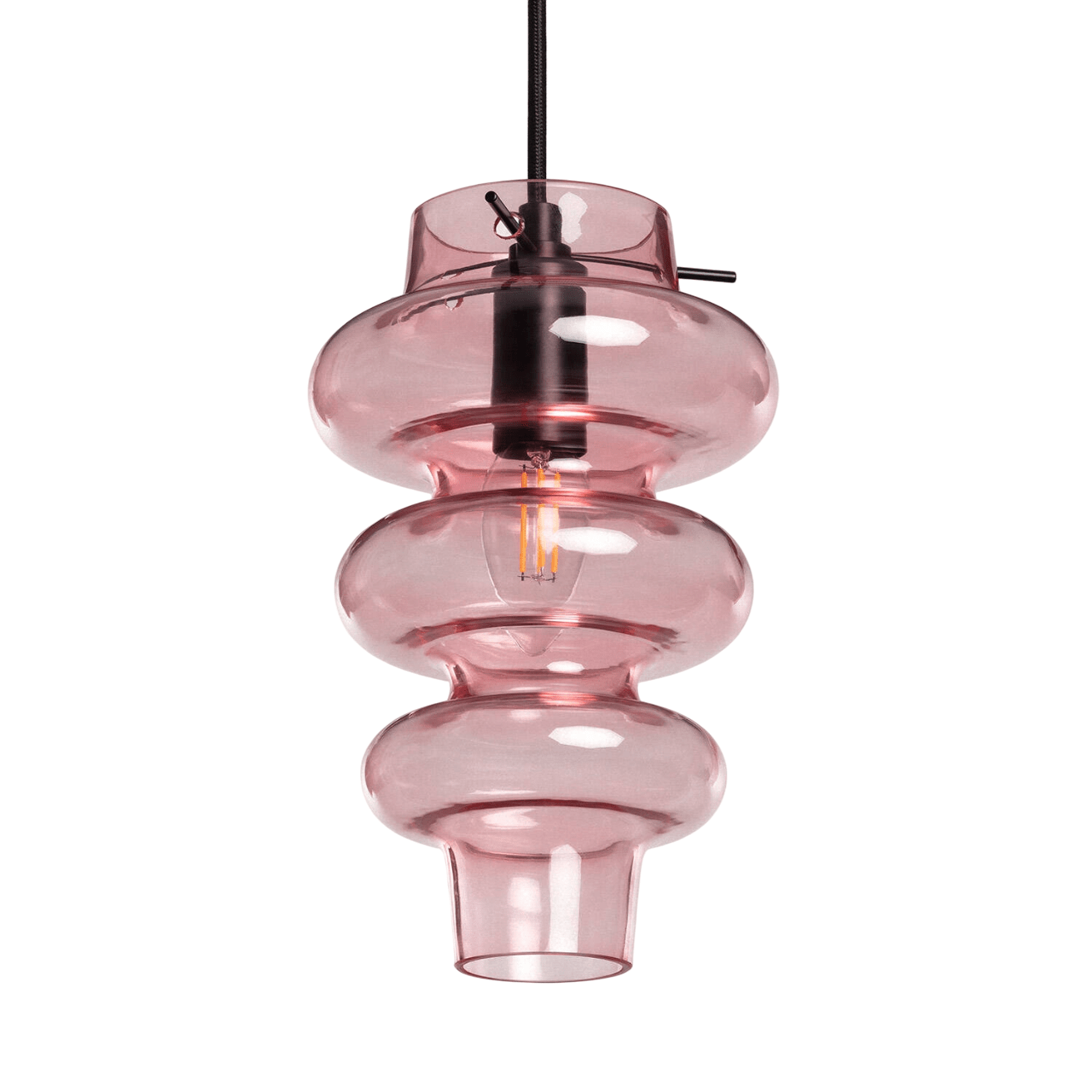 suspension verre rose