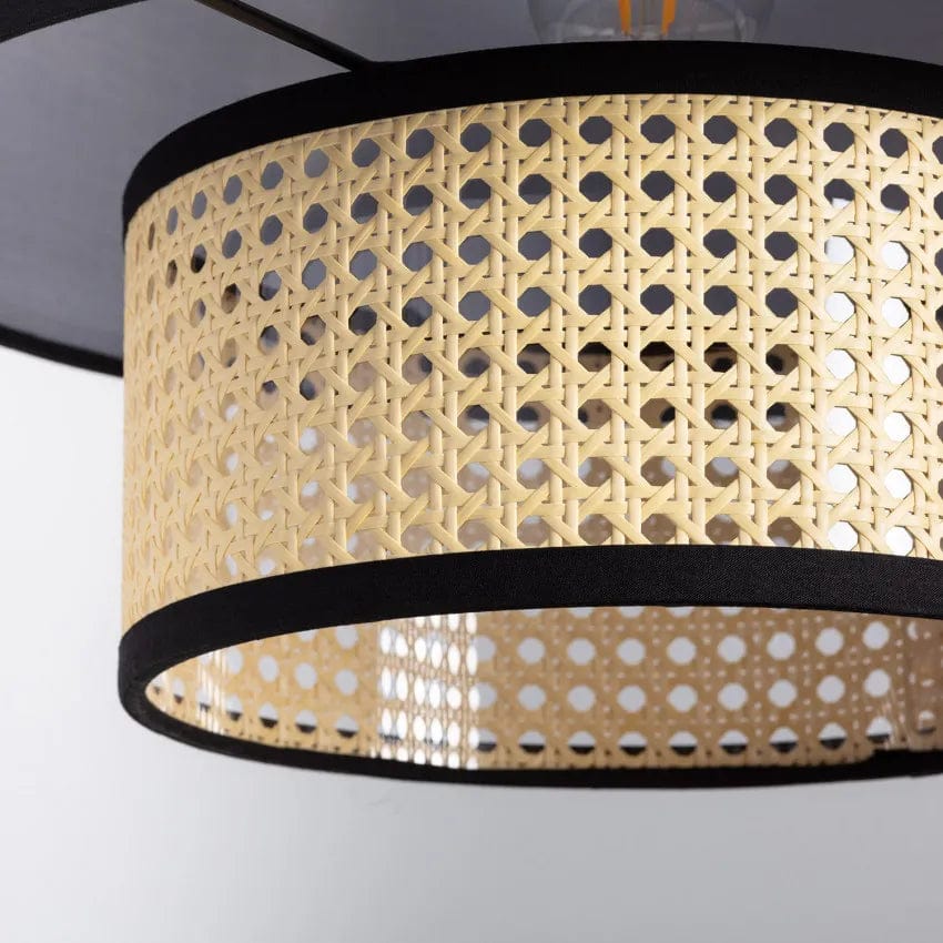 Suspension Rotin <br> et Tissu