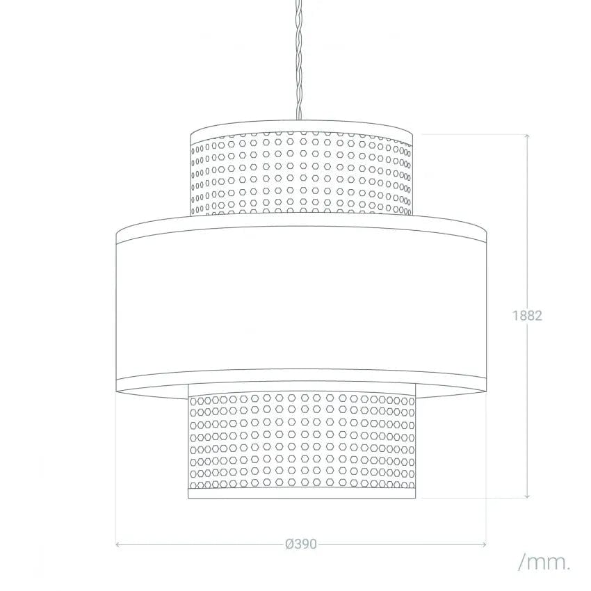 Suspension Rotin <br> et Tissu