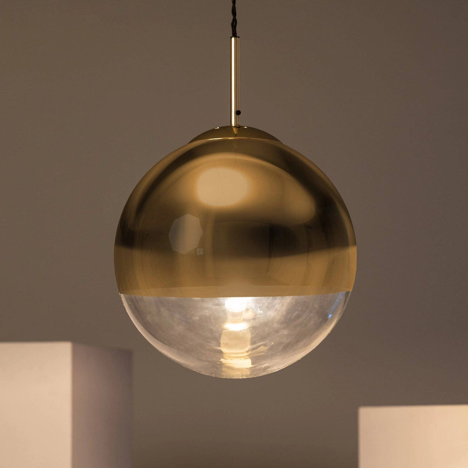 Suspension Verre Doré