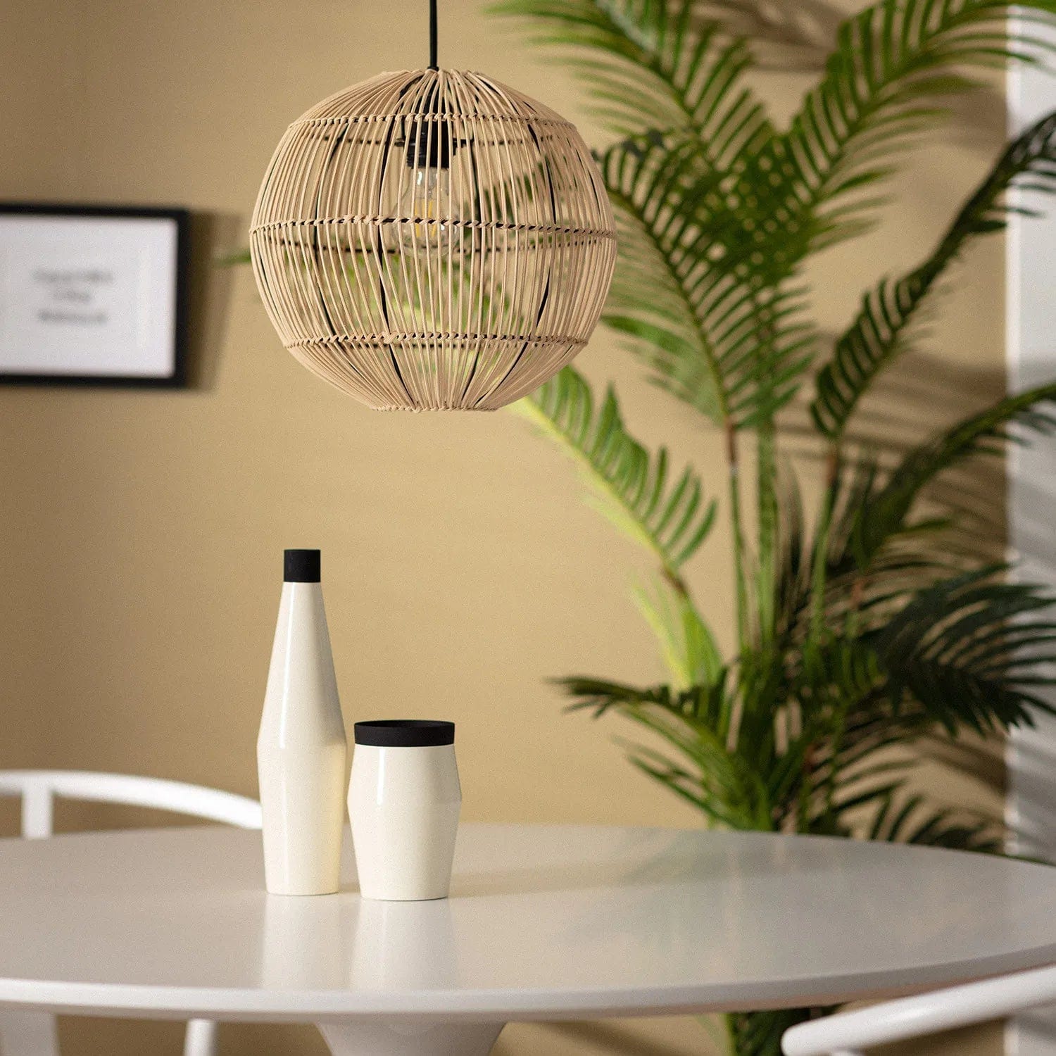 Luminaire Boule Rotin