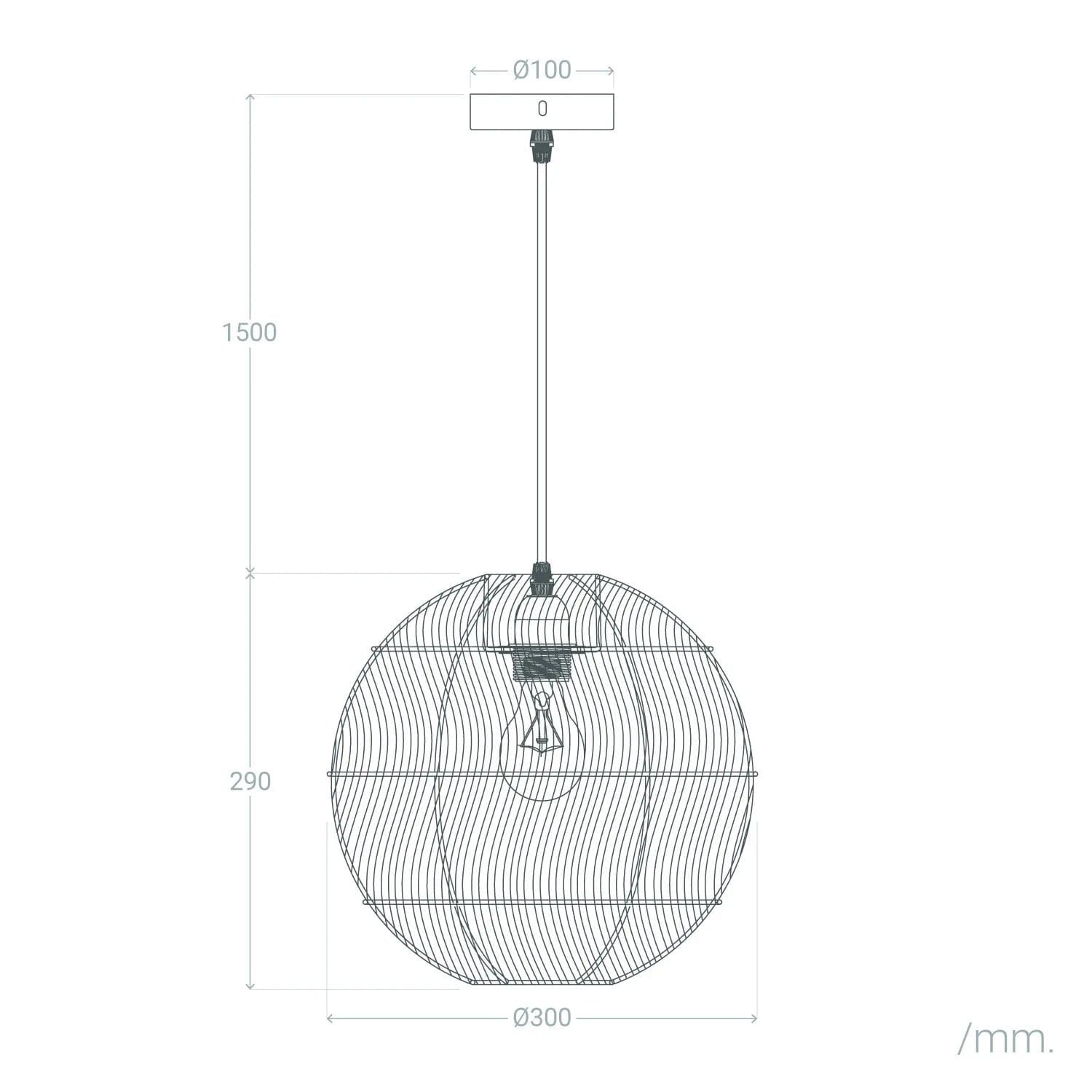 Suspension Boule <br> Rotin