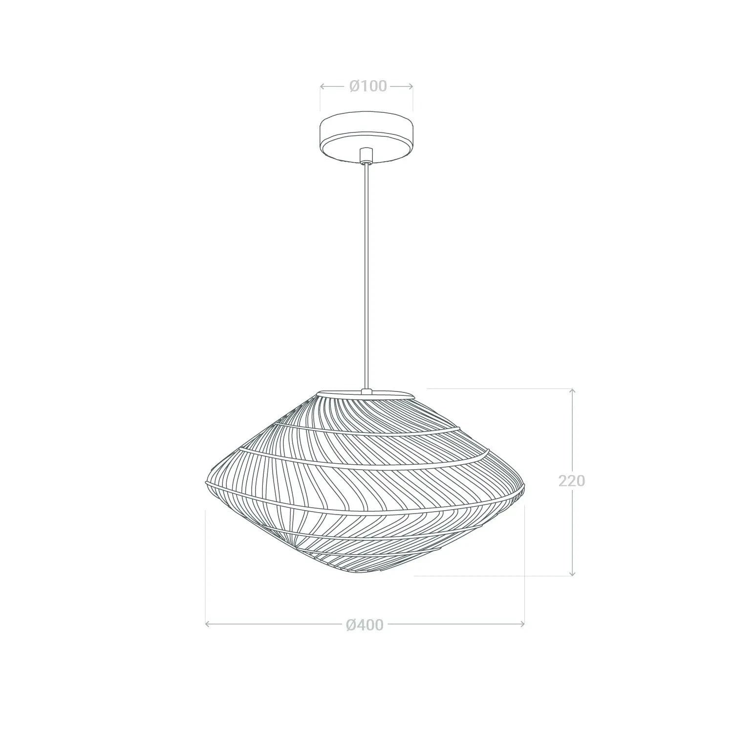 Suspension en Rotin <br> Naturel