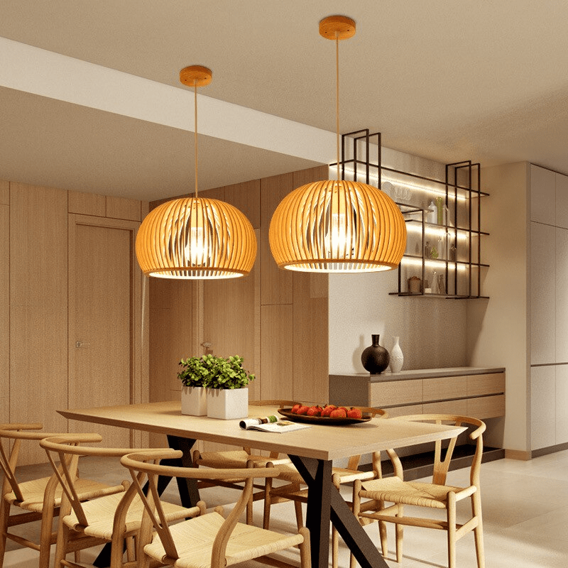 suspension luminaire bois naturel