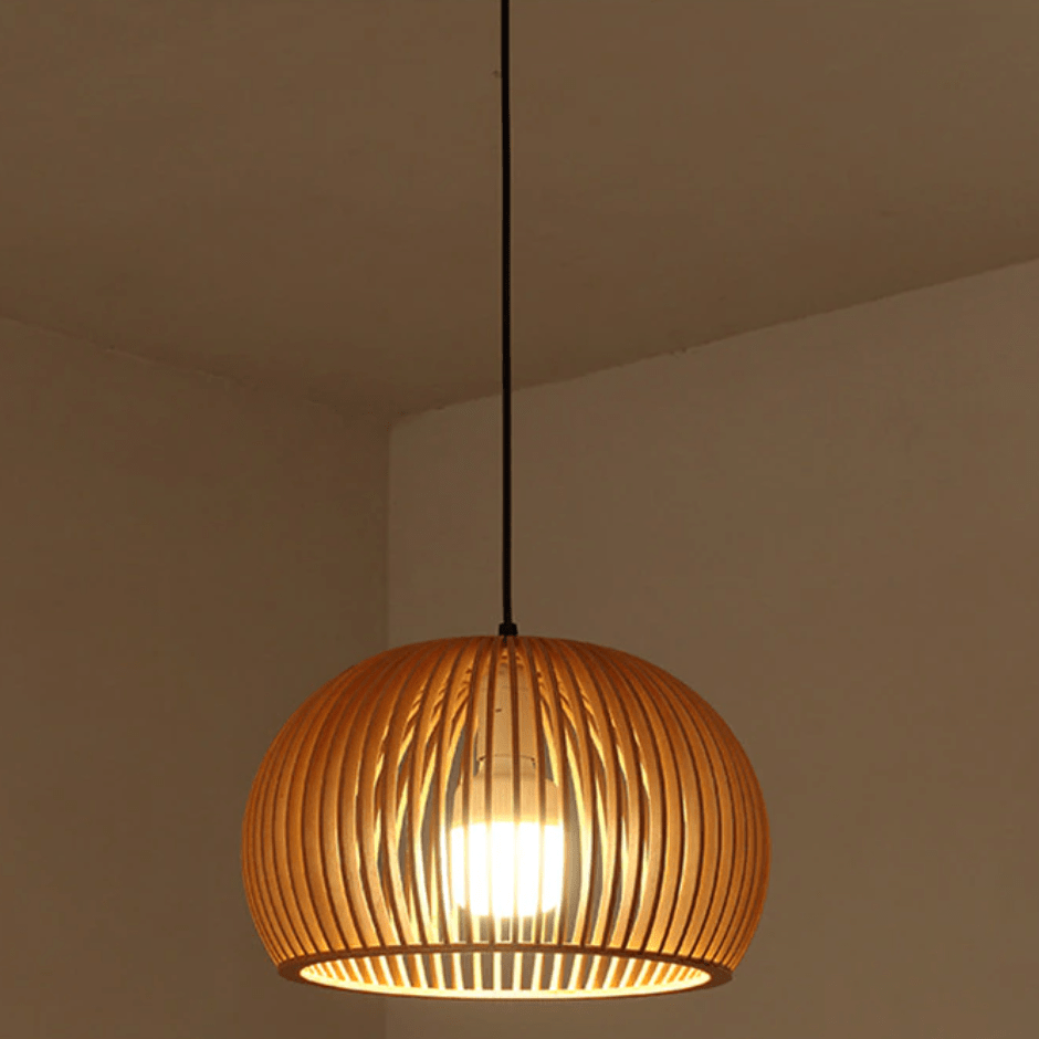 suspension en bois naturel