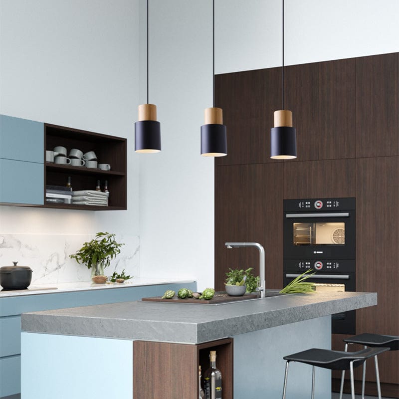 suspension industriel bois et metal