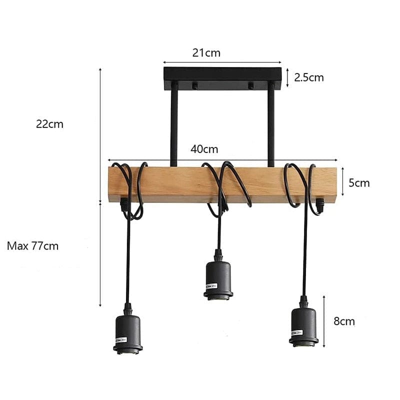 Suspension Luminaire <br> Industriel Bois