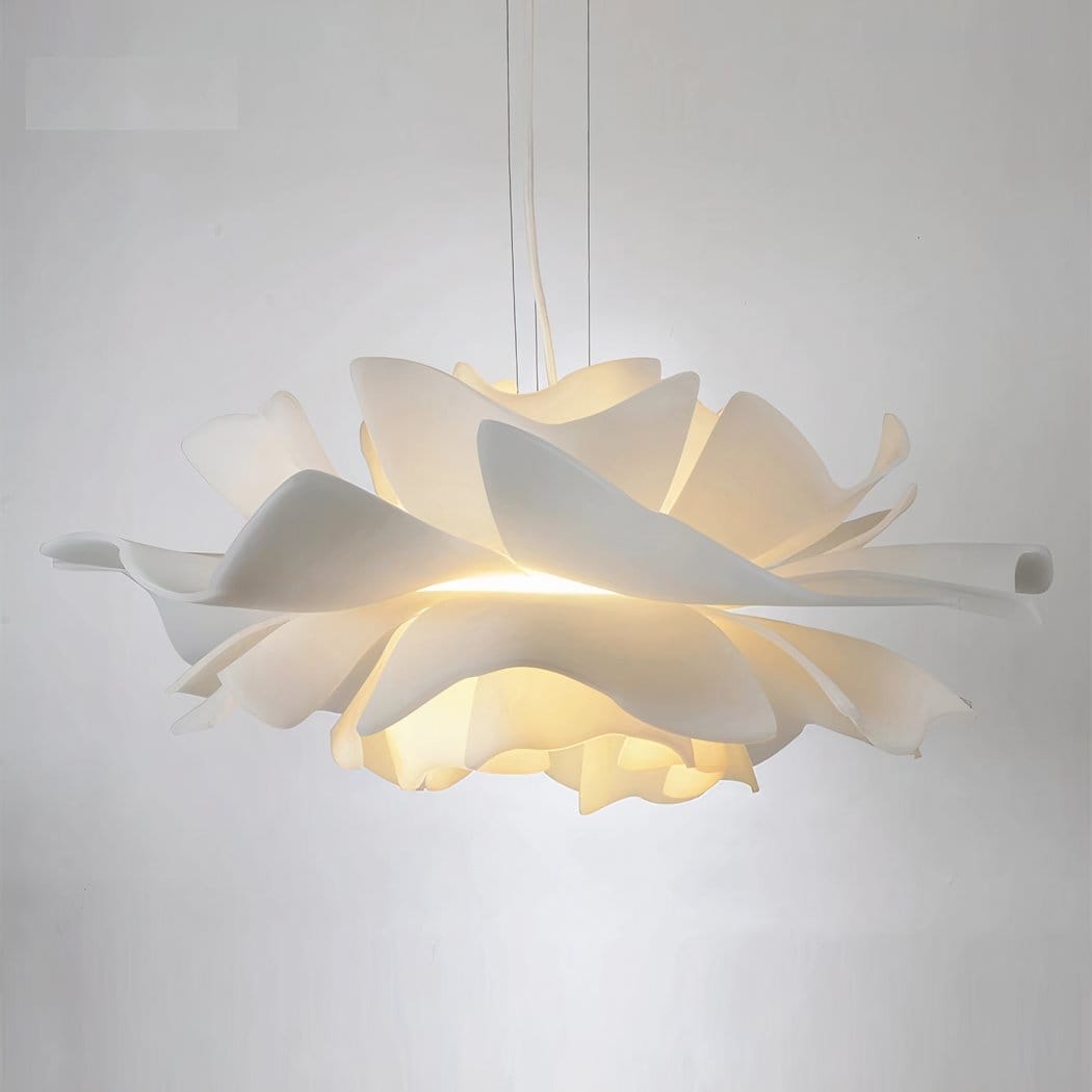 Suspension fleur blanche moderne en acrylique
