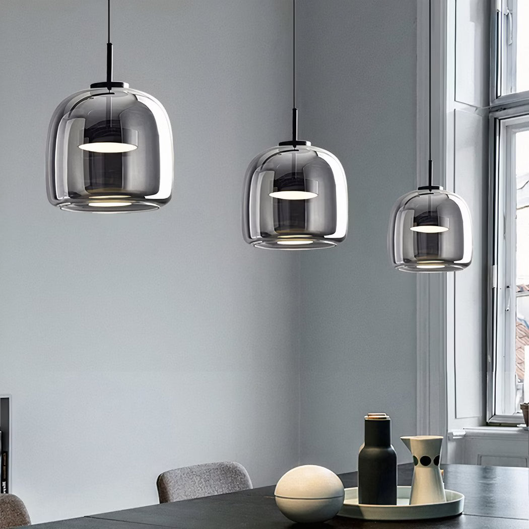 Suspension verre fumé LED