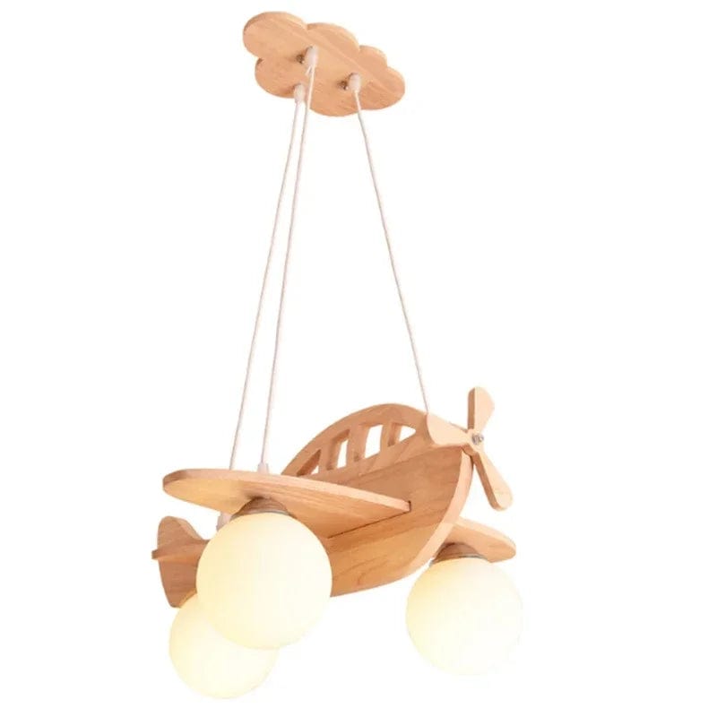 lustre avion bois
