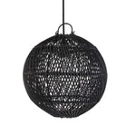 Suspension Boule Rotin Noir