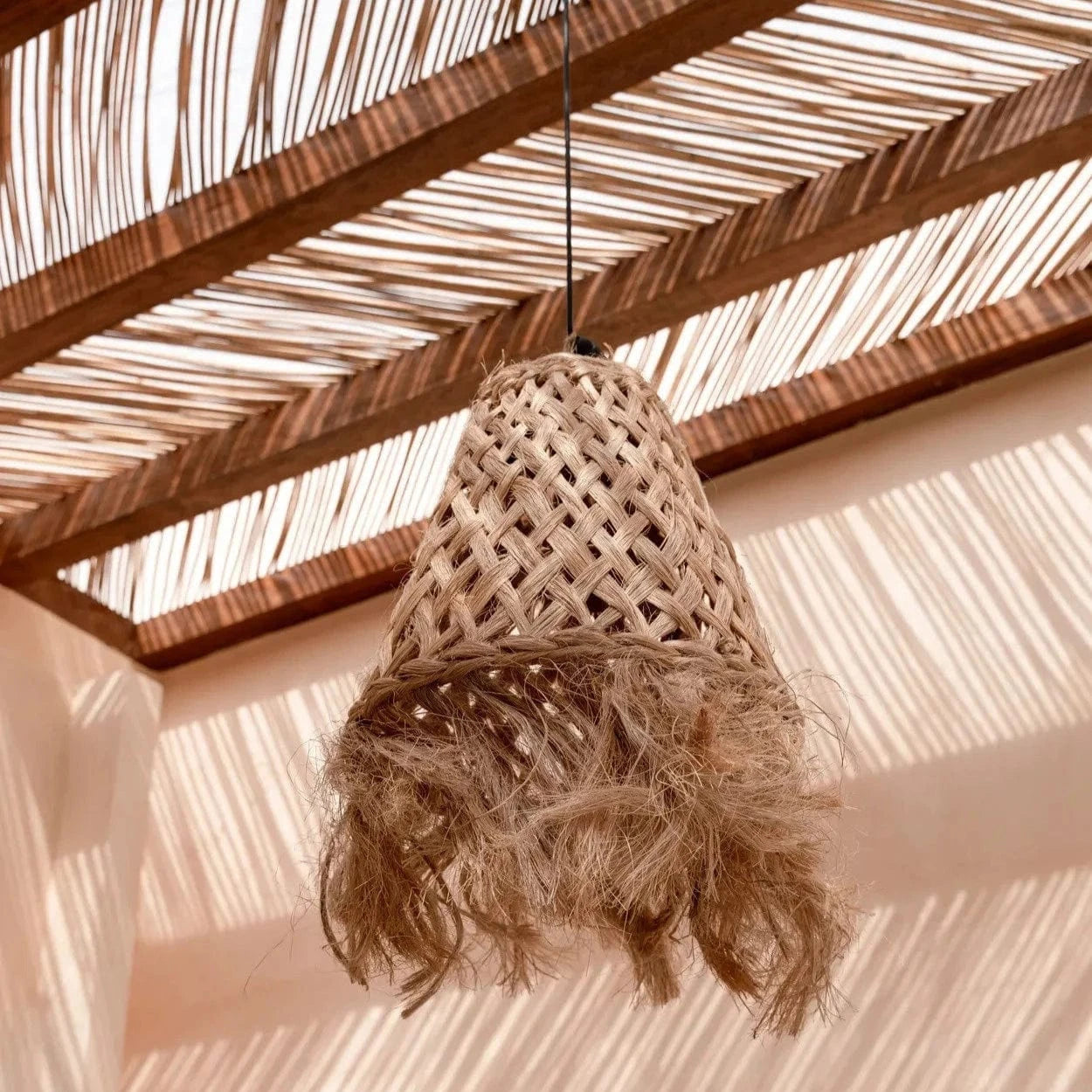 Suspension Paille Rotin