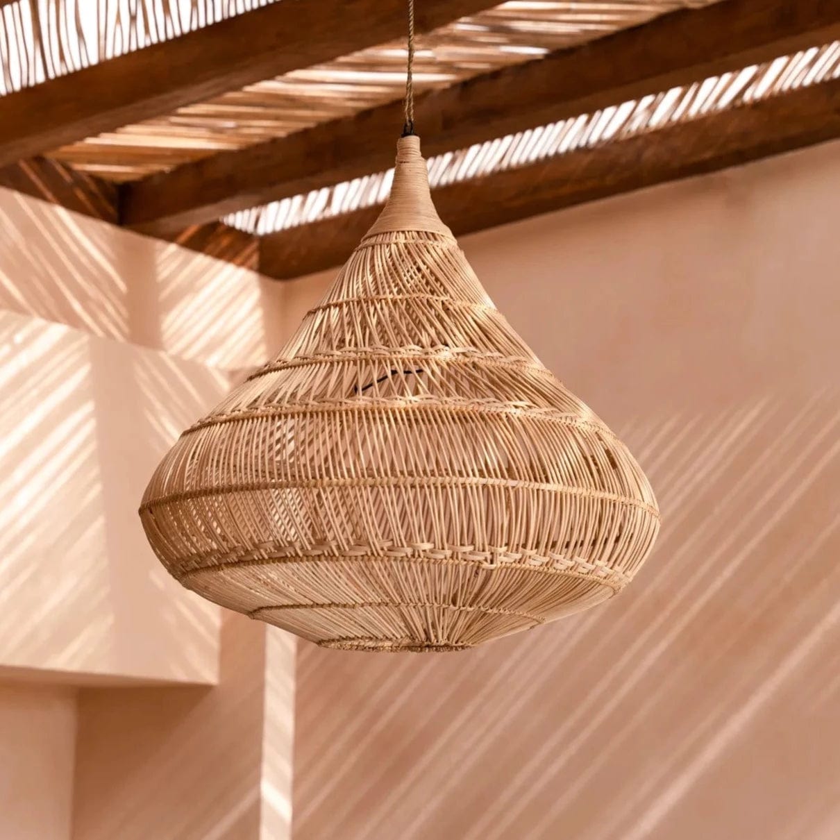Suspension Rotin 80 cm
