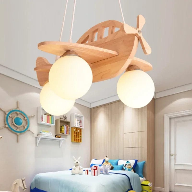 luminaire avion bois
