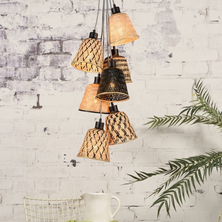 Suspension grappe métal anthracite 80 cm