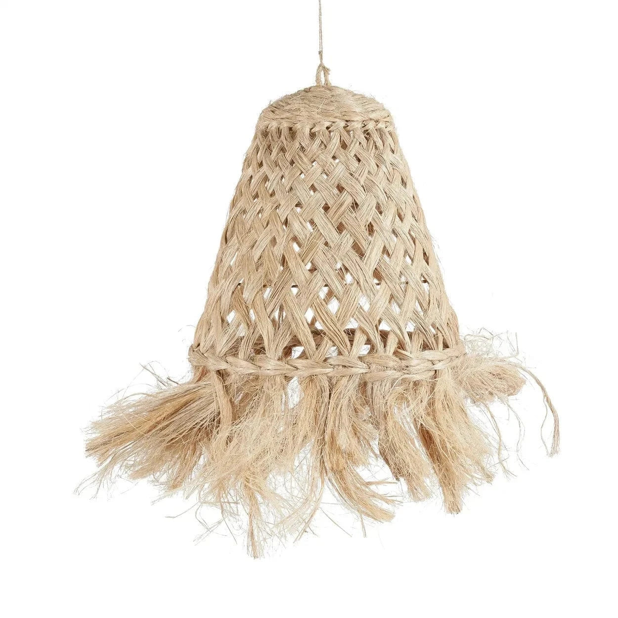 suspension paille rotin
