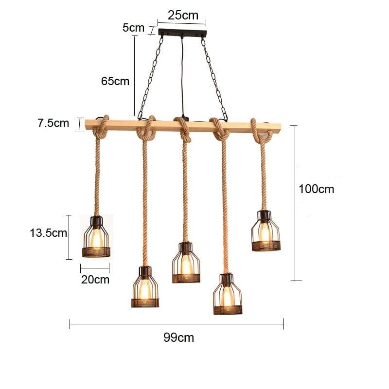 Suspension Corde <br> et Bois