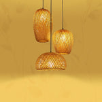 Suspension Lampe <br> Bambou